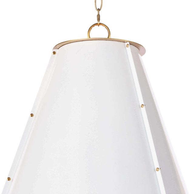 Traditional Regina Andrew French Maid Chandelier Large in White and Natural Brass For Sale - Image 3 of 7