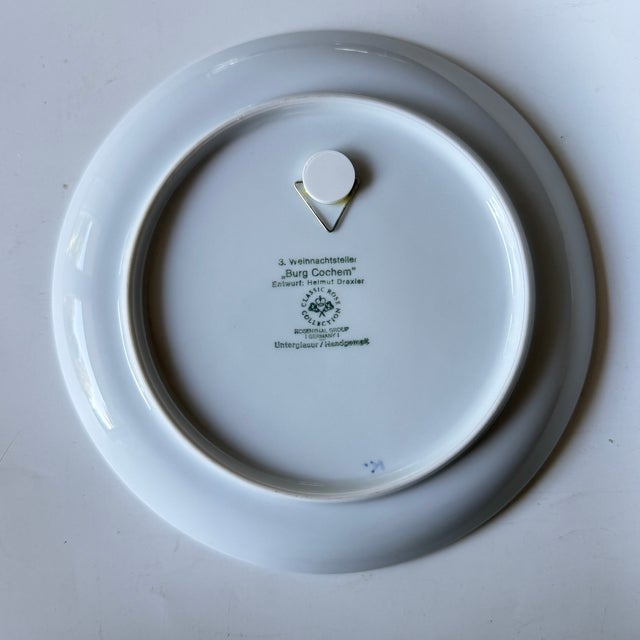 Rosenthal Vintage Classic Rose Collection Cochem Christmas Plate by Helmut Drexler for Rosenthal, Germany, 1976 For Sale - Image 4 of 6