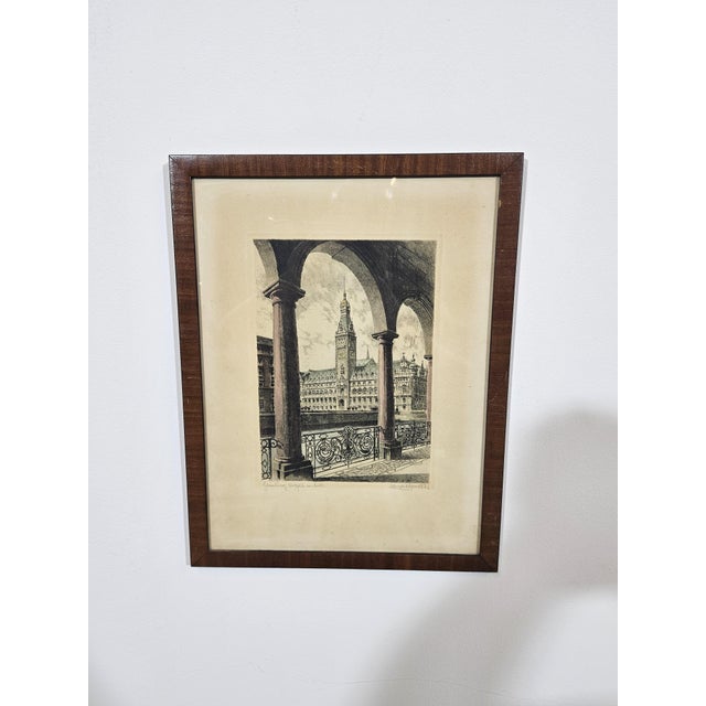 Albrecht Bruck, Town Hall in Hamburg, Etching For Sale - Image 15 of 15