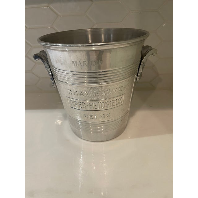Art Deco Vintage Piper-Heidsieck Marilyn Monroe Tribute Aluminum Ice or Champagne Bucket For Sale - Image 3 of 8
