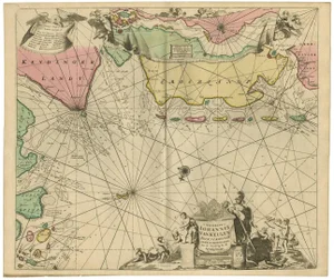 Sea Chart of the East Frisian Islands or Watten and the North Sea, 1700s