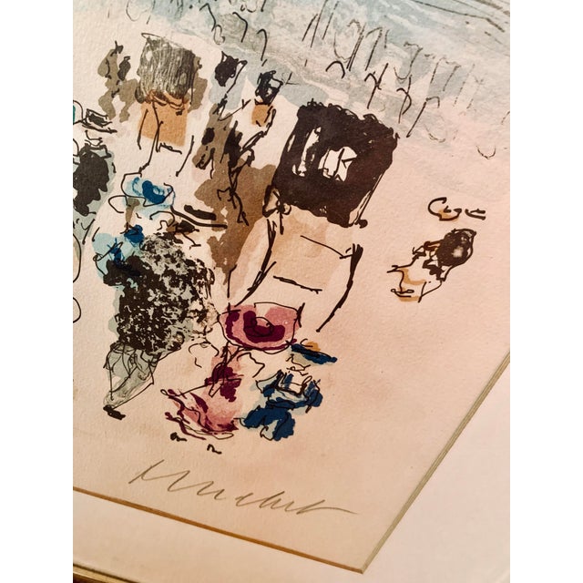 Mid 20th Century Mid-Century Original Numbered and Signed Lithograph of ‘La Place De La Concorde’, an Abstract Impressionist Watercolor by French Artist, Urbain Huchet For Sale - Image 5 of 12