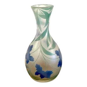 Mid 20th Century French Modern Floral Cameo Glass Vase, Signed Daum+Nancy France