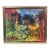 Large Colorful Expressionist Oil Painting of Wild Horses by R. Berg, Framed For Sale
