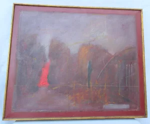 Dark Day in Heaven Angels Flying Low Art 1977 Painting