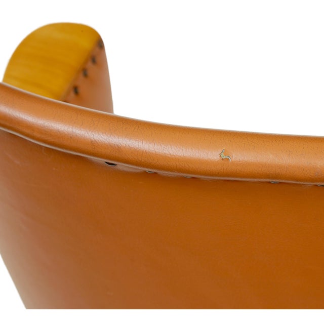 1950s Mid-Century Modern Swedish Leather Desk Chair, 1950 For Sale - Image 5 of 8