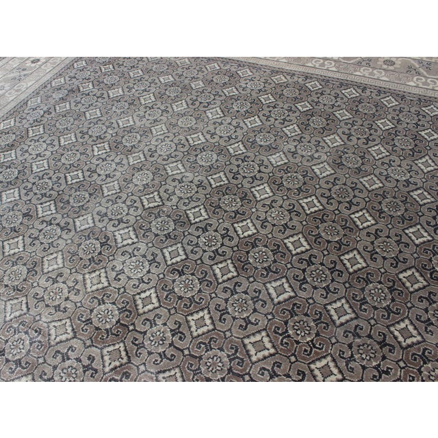 Keivan Woven Arts Fine Weave Khotan Design Large Rug in Gray 9'2 X 12' For Sale In Atlanta - Image 6 of 7