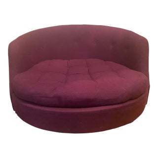 1960s Milo Baughman for Thayer Coggin Purple Swivel Chair For Sale