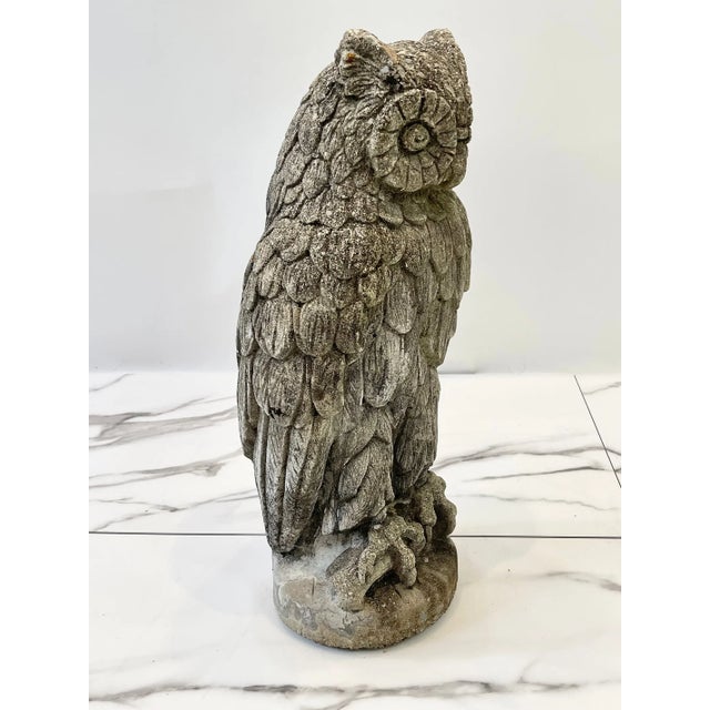 Henri Studio Vintage Cast Concrete Owl Garden Statue For Sale In New York - Image 6 of 13