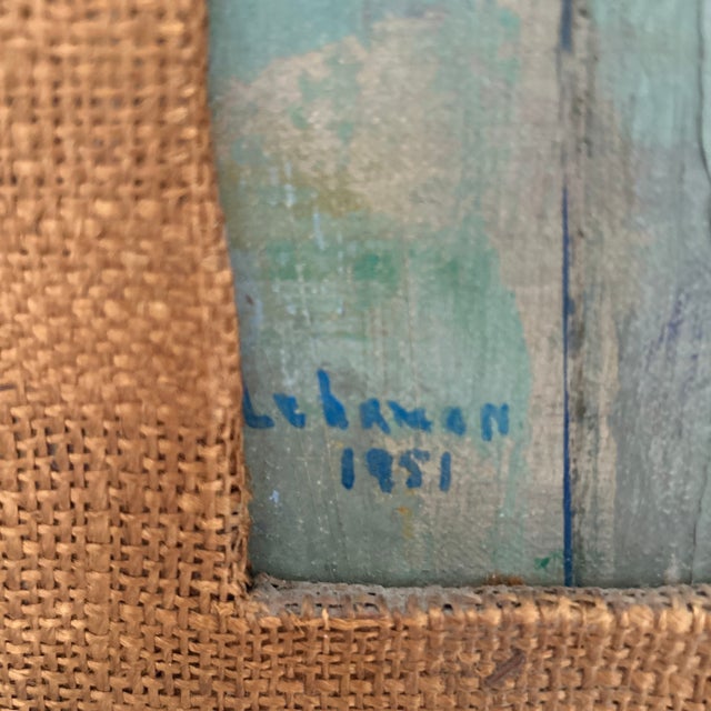 1951 mid century painting by Rosalie Lehrman, Livingston Galleries stamped on the back. Livingston Galleries was a co-op...