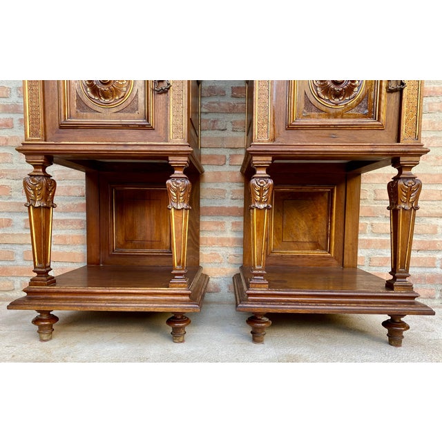 19th Century French Marble Top Bedside Tables, 1890s, Set of 2 For Sale - Image 10 of 18