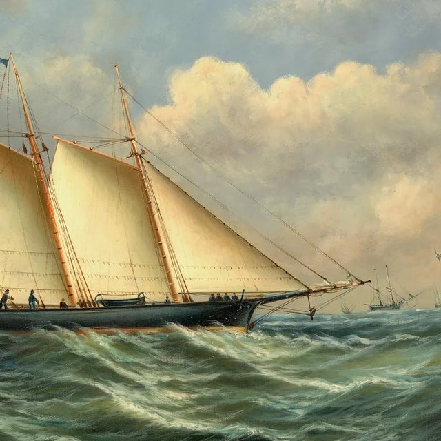 This America's Cup sailing print is our own reproduction based on the original work. This nautical print is perfect wall...