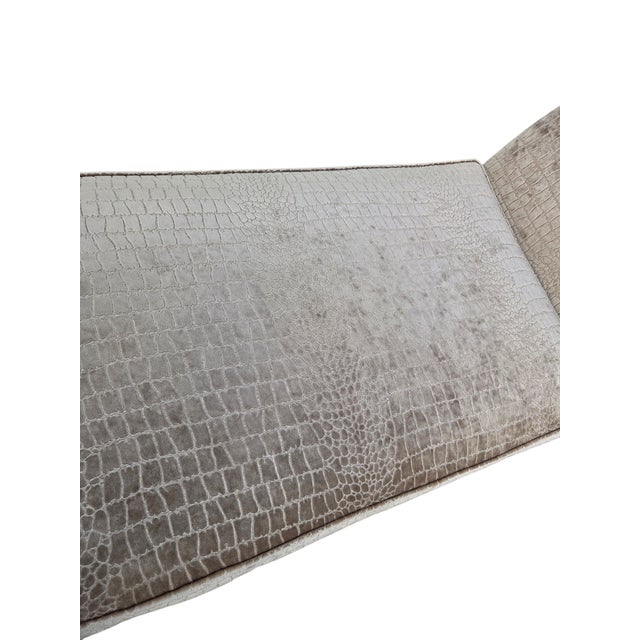 Vintage Oversized Window Bench Settee Alligator Print Paw Feet Attributed to Ralph Lauren For Sale - Image 11 of 18