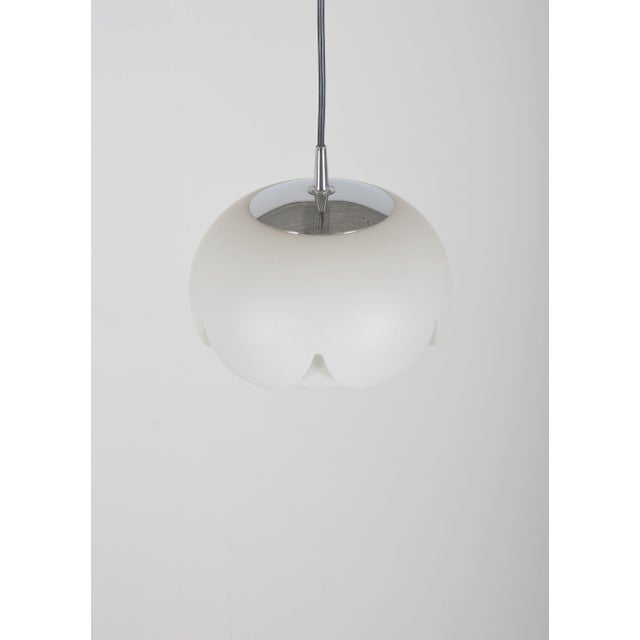Plastic Artichoke Pendant Lamp in Opal Glass from Peill & Putzler, 1974 For Sale - Image 7 of 9