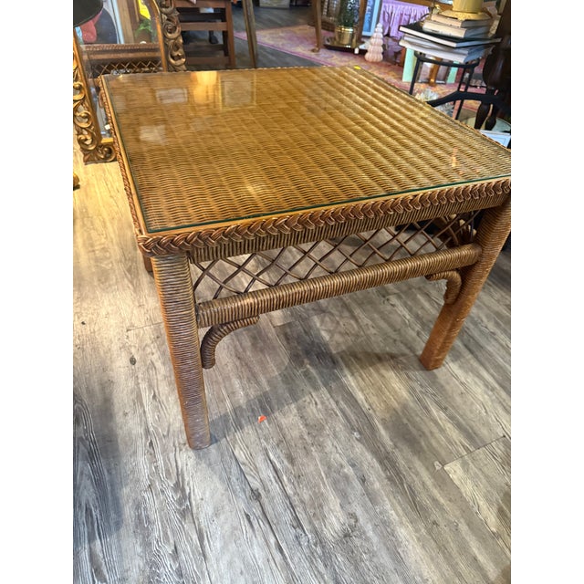 Set of 2 Henry Link End Tables With Glass Top For Sale In Little Rock - Image 6 of 7