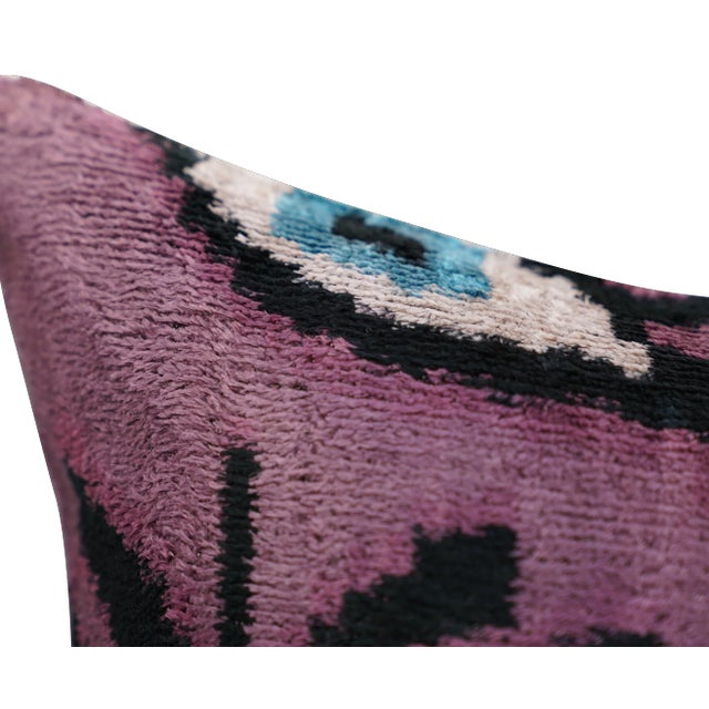 Contemporary Handmade Velvet Evil Eye Good Luck Throw Pillow & Down Feather Insert For Sale - Image 9 of 10