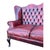 Late 20th Century English High-Back Chesterfield Sofa with Queen Anne Legs in Burgundy Leather, 1980s For Sale - Image 5 of 8
