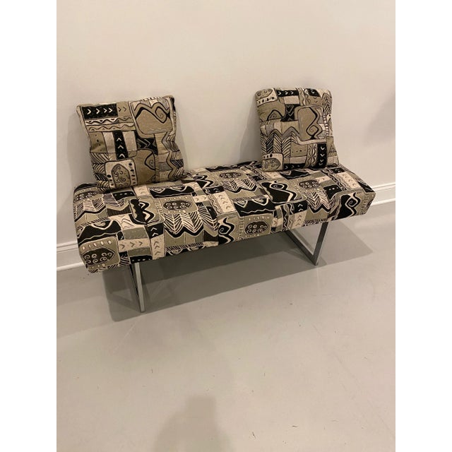 Mid-Century Modern Chrome Bench For Sale - Image 4 of 12