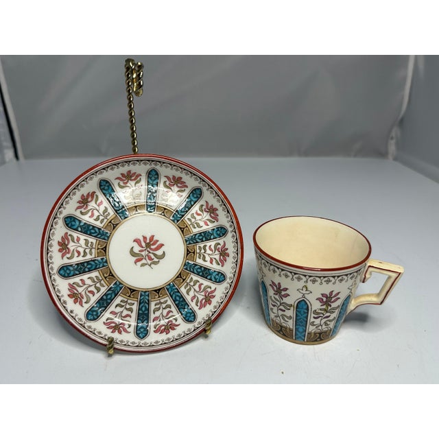 Rare & Original Antique Minton for Maison Toy Paris Demitasse Cup and Saucer for your consideration. The saucer measures...