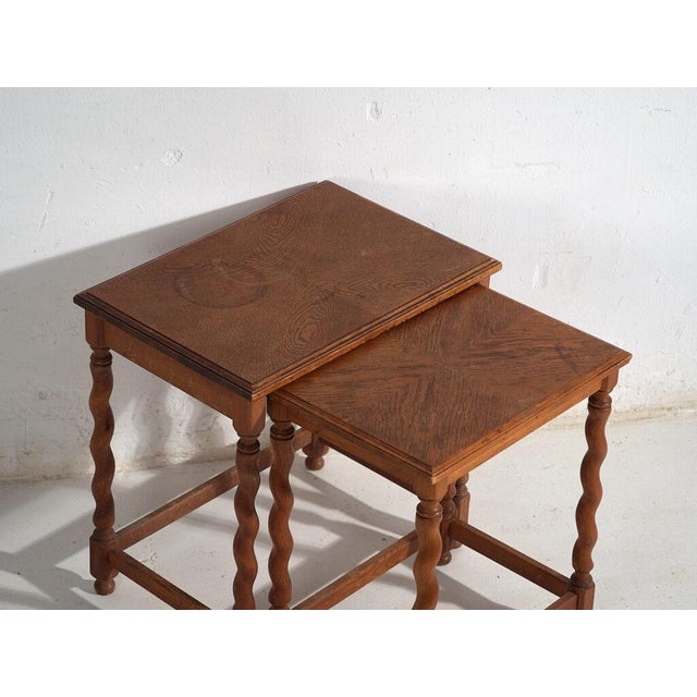 Nesting Tables in Oak, Set of 2 For Sale - Image 5 of 13