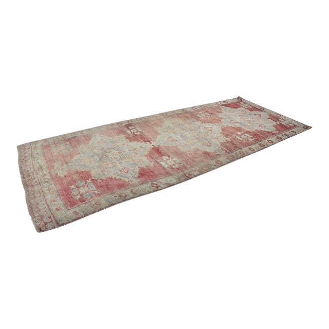 Handknotted Oushak Vintage Carpet For Sale