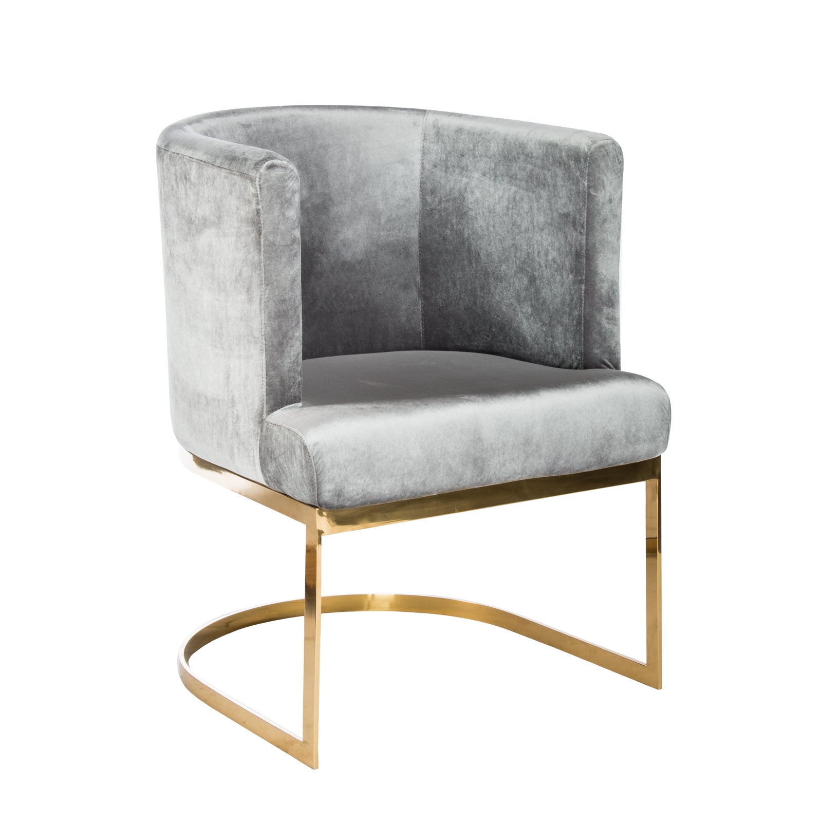 Circular Gray Velvet & Gold Dining Chairs Set of 6 Chairish