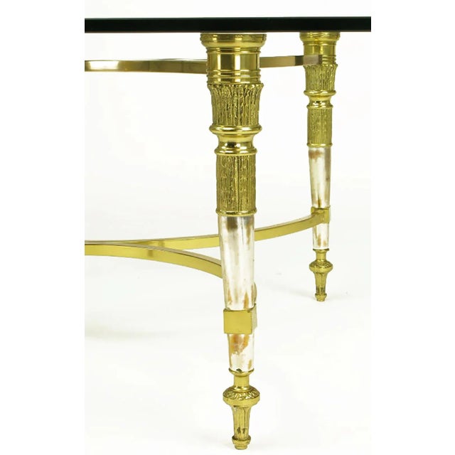 Brass and Aged Nickel Empire Style Coffee Table For Sale - Image 4 of 5