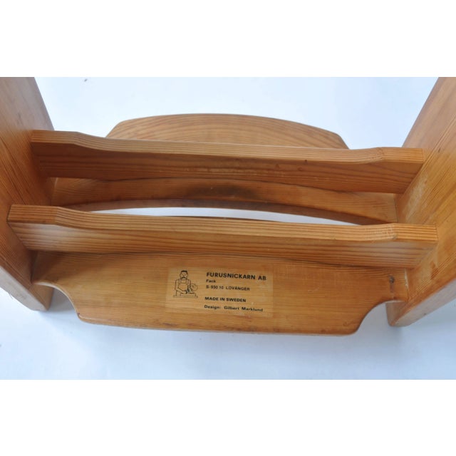 Wood Solid Pine Stool by Gilbert Marklund For Sale - Image 7 of 8