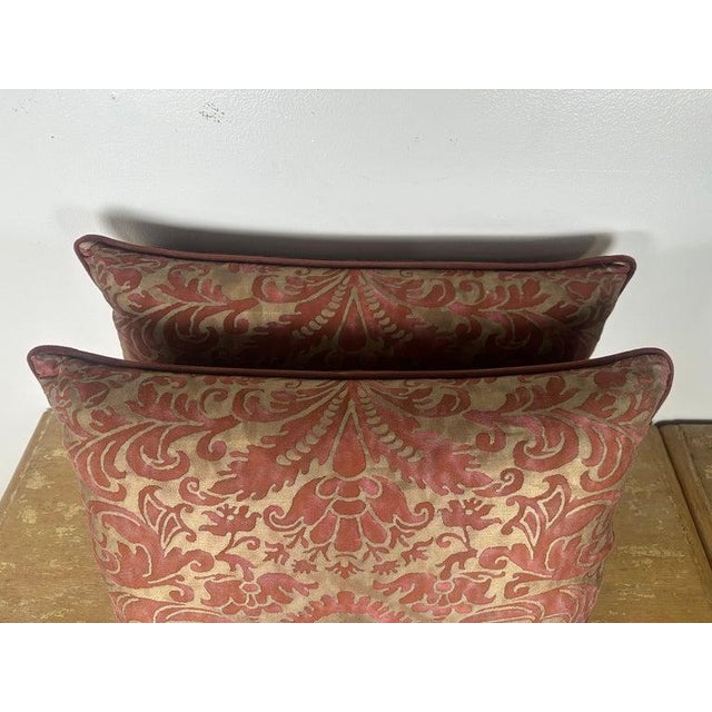 Early 21st Century Pair of Authentic Fortuny Textile Pillows With Velvet Backs For Sale - Image 5 of 8