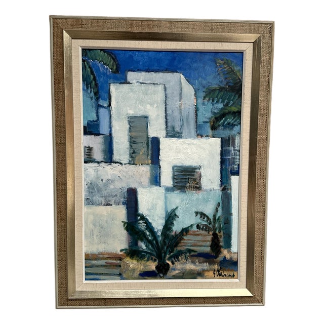 Gunnar Stålbrand, Palm Trees, 1960s, Oil Painting on Canvas, Framed For Sale