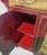 1980s Vintage Chinoiserie Bird Floral Red Gold Leaf Pagoda Top Regency Buffet Credenza Server Cabinet For Sale - Image 5 of 11