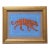 Tiger Minimalism Abstract Folk Art Blue Aqua Brown Orange Original Oil Painting by Cleo Plowden For Sale