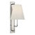 Amber Lewis for Visual Comfort Signature Rui Tall Sconce in Polished Nickel with Linen Shade For Sale