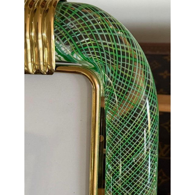2000 - 2009 Green and Yellow Filigree Murano Glass Photo Frame, 2000s For Sale - Image 5 of 11