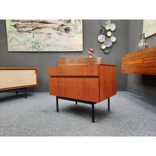 Here is a rare cutlery cabinet by Dieter Wäckerlin from the 1960s. Minimalist design. Manufactured by Erwin Behr,...