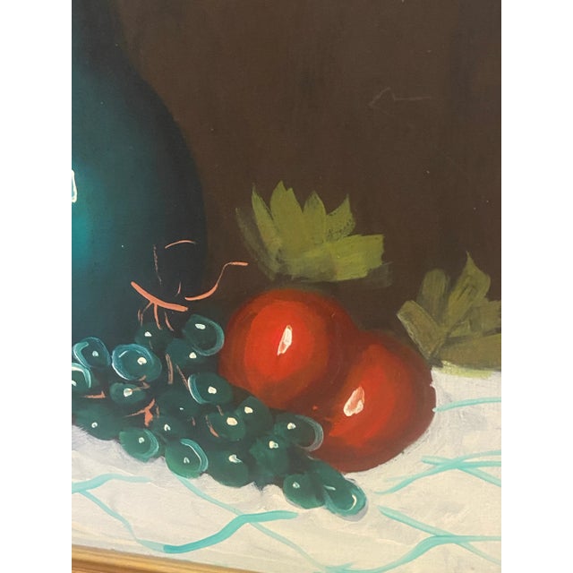 Wood Mid Century Still Life Oil on Canvas Painting by Agostino Vincenzi For Sale - Image 7 of 10