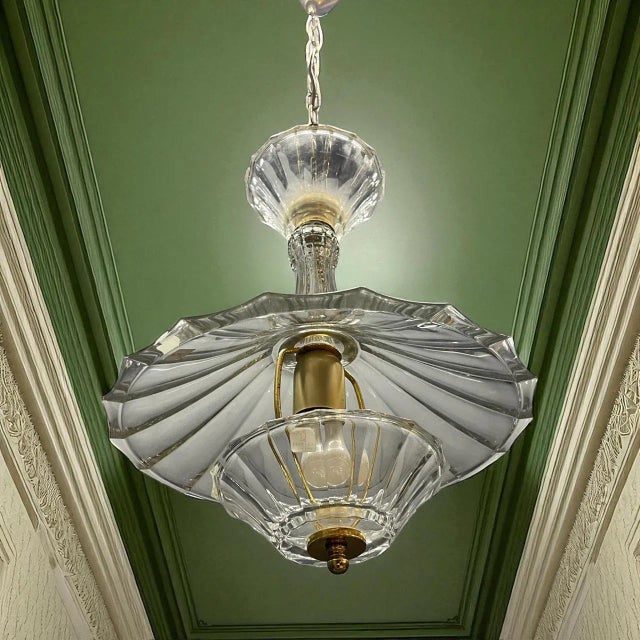 Mid-Century Modern Vintage Crystal Pendant Light from Caldier, Italy, 1970s For Sale - Image 3 of 10