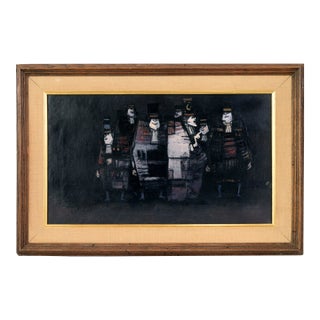 Untitled Mid-Century Painting - Group of Men by Antonio Rodriguez Luna For Sale