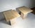 Postmodern Post Modern Pair of Italian Travertine Pedestal End / Side Tables For Sale - Image 3 of 6