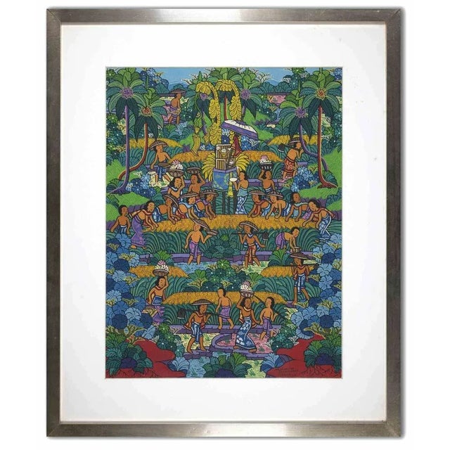 Balinese Women, Drawing, Mid-20th-Century For Sale - Image 4 of 4