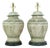 Pair of Vintage Hand-Painted Neoclassical Greek Revival Ceramic Temple Jar Table Lamps For Sale