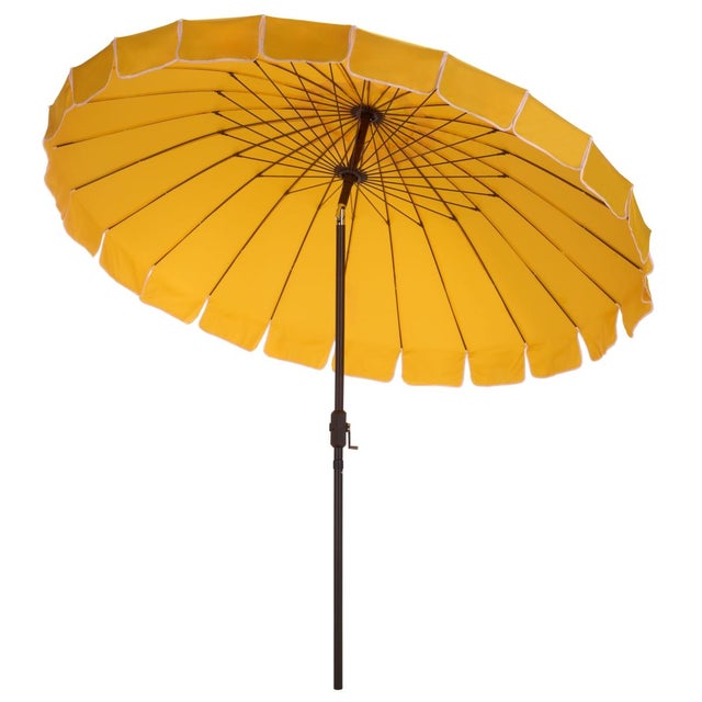 Panza 9 Ft Crank Umbrella, Yellow/Brown Pole For Sale In Philadelphia - Image 6 of 8