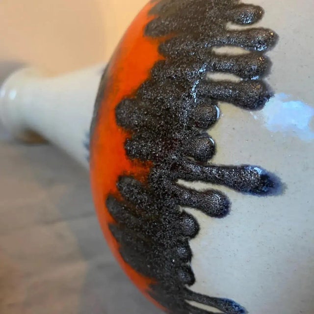 Two 1970s Mid-Century Modern Fat Lava Ceramic German Jugs For Sale - Image 9 of 11