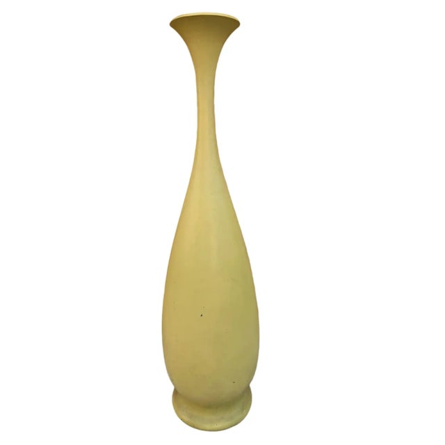 Mid Century Modern Swedish Ceramic Yellow Floor Vase For Sale - Image 4 of 4