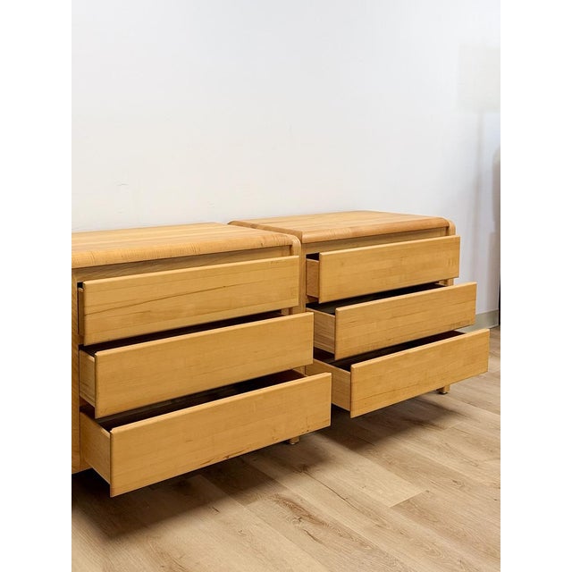 Beige Custom Oak 6-Drawer Dresser Butcher Block Top Vintage Handcrafted Bedroom Piece For Sale - Image 8 of 15