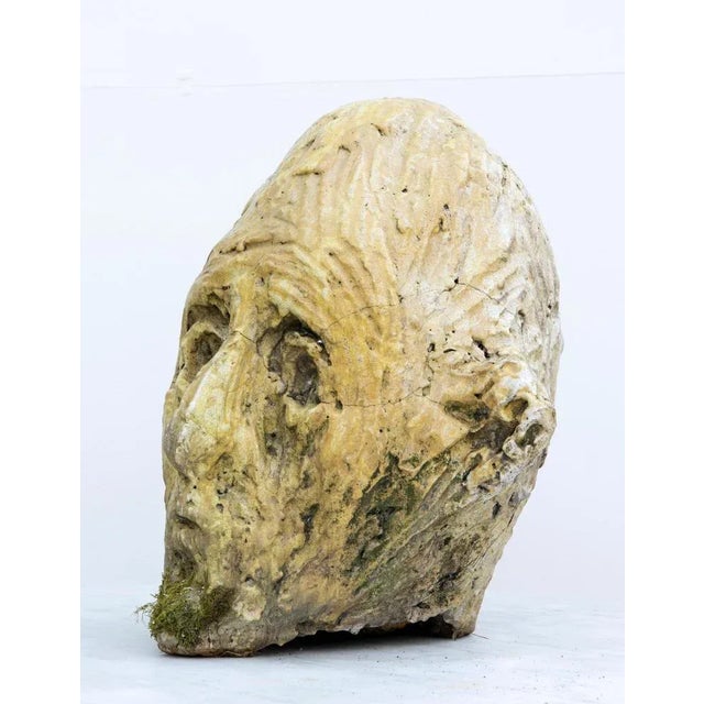 Testa Nº 8 Expresionist Ceramic Head in White Stoneware with Bismuth Raku Glaze, 2010s For Sale - Image 3 of 11