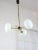 Mid-Century Brass Opaline Glass Chandelier For Sale - Image 5 of 18