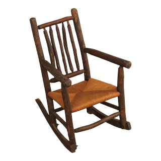 Antique Adirondack Rustic Style Children's Rocking Chair For Sale