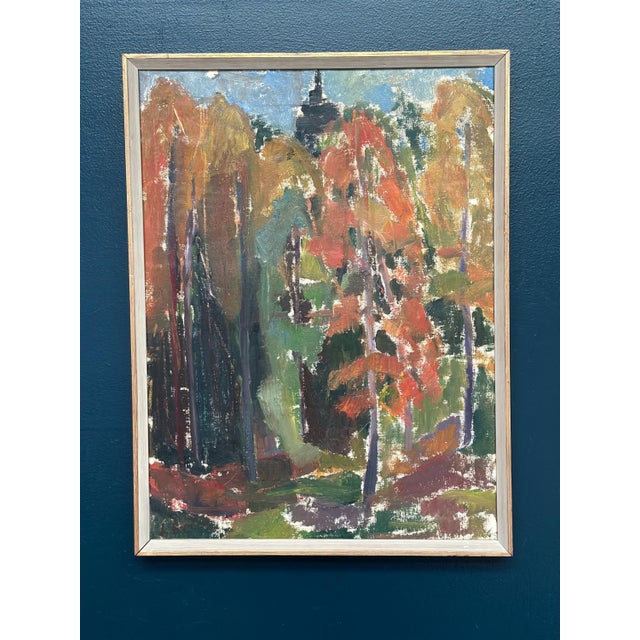 L. S‑c, Forest in Autumn, 1950s, Oil on Canvas, Framed For Sale - Image 13 of 13