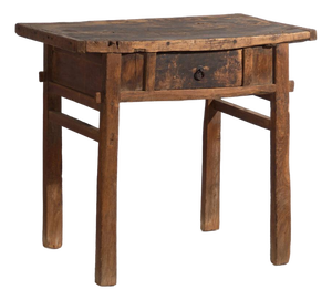 Antique Elm Console Table, 1900s